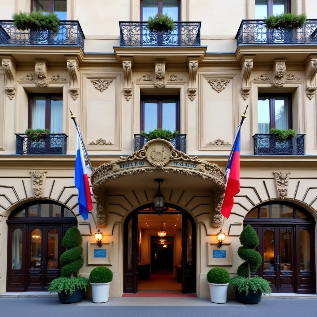 Élégante façade de notre premier hôtel à Paris